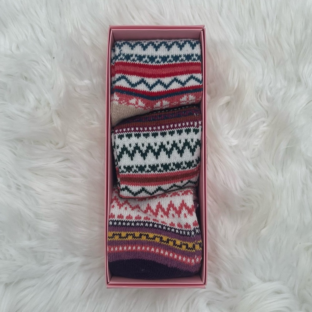 Patterned Mid Calf Socks - 3 Pairs
